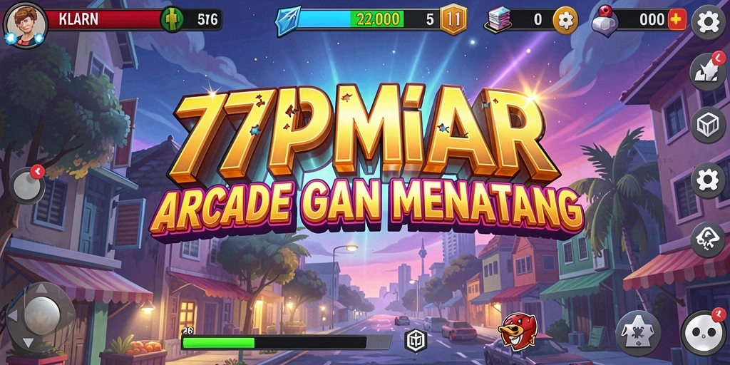 Screenshot gameplay 77RP menampilkan aksi seru dan tantangan Arcade.