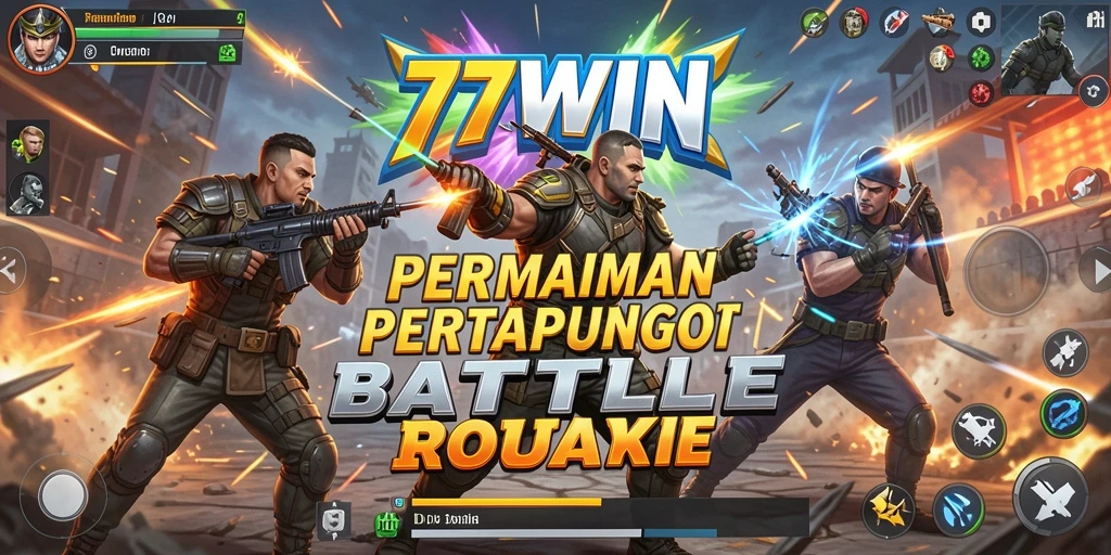 Tangkapan layar dari gameplay 77WIN menampilkan aksi seru Battle Royale.