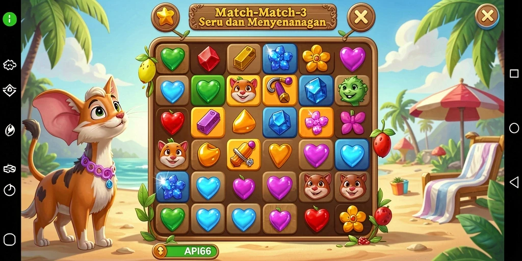 Tampilan menarik dari gameplay API66 yang seru dan menantang.