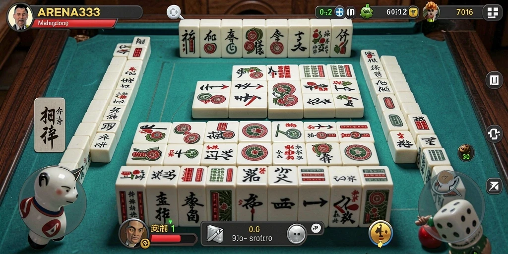 Tampilan gameplay menarik dari ARENA333 dengan grafis Mahjong yang memukau.