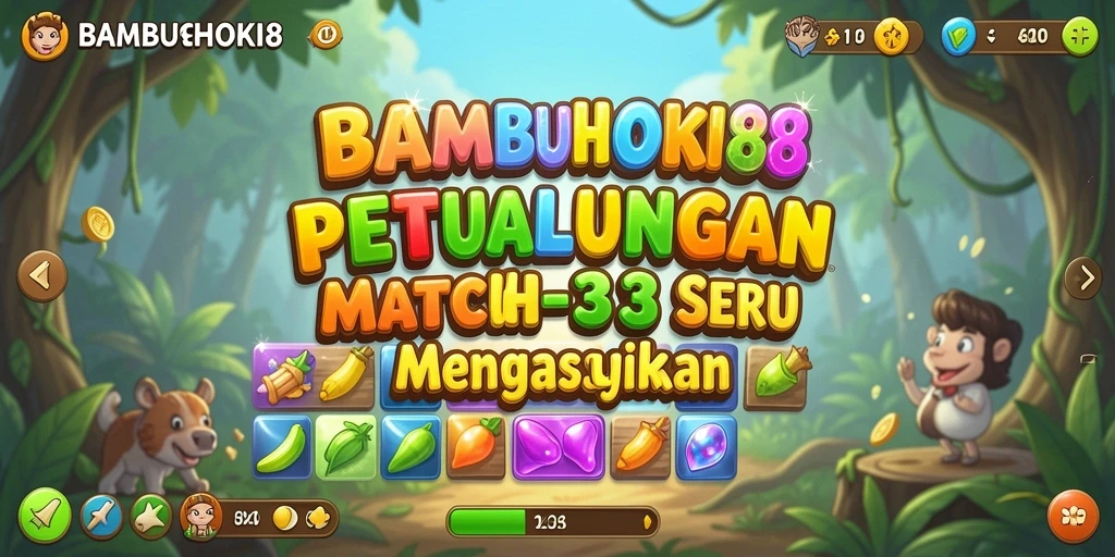 Tampilan gameplay menantang di BAMBUHOKI88 dengan elemen warna-warni.
