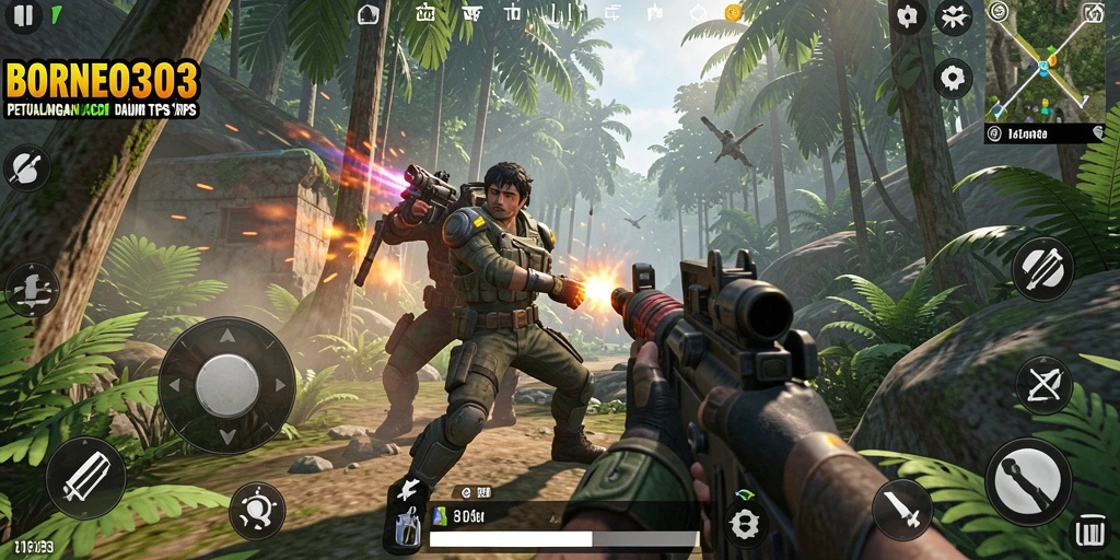Tampilan gameplay TPS yang mendebarkan dari BORNEO303.