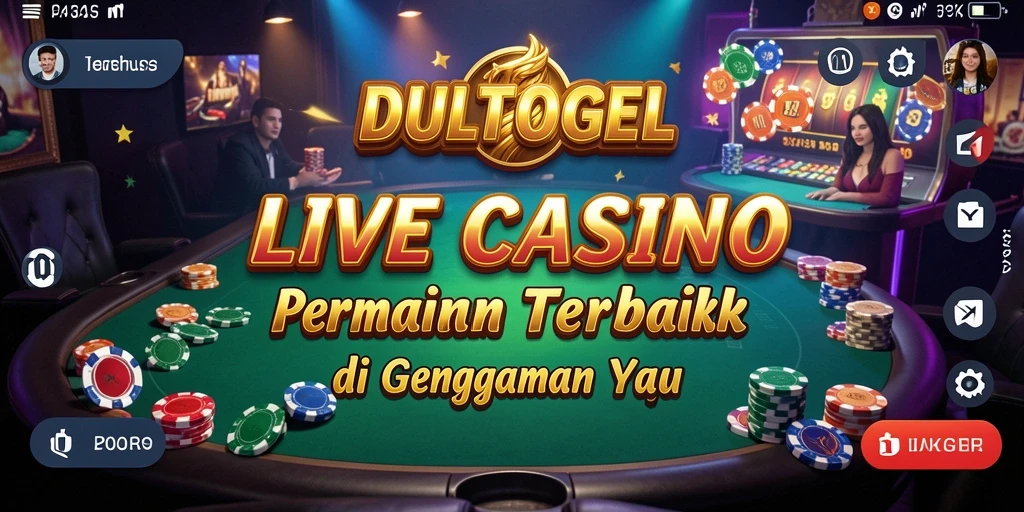 Screenshot DULTOGEL menunjukkan suasana Live Casino yang mendebarkan.