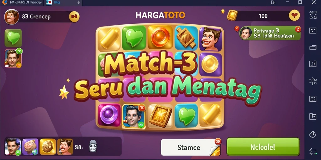 Screenshot gameplay HARGATOTO menampilkan aksi mencocokkan warna yang seru.