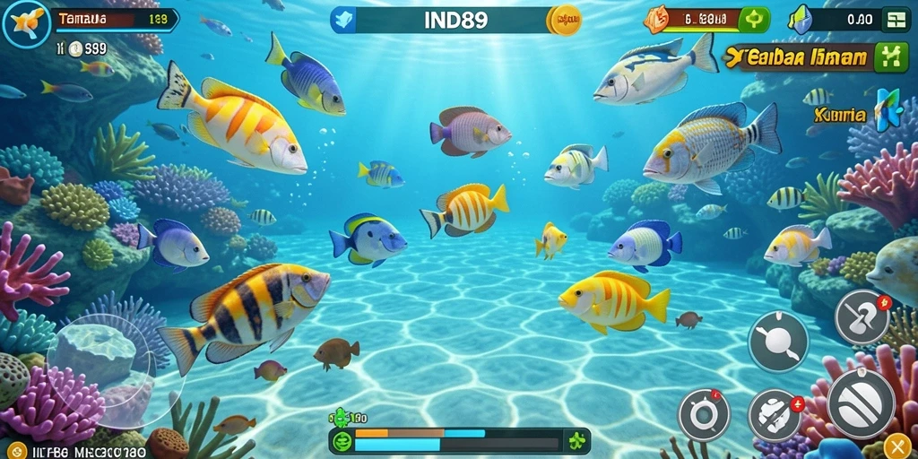 Tampilan gameplay Tembak Ikan yang seru dan menghibur.