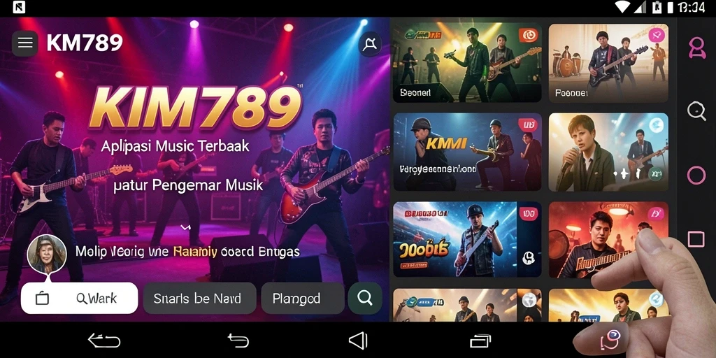 Tampilan gameplay KM789 menampilkan berbagai fitur musik yang menarik.