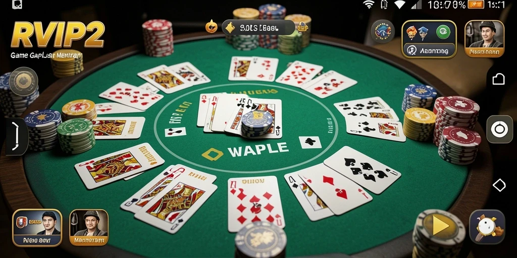 Screenshot gameplay RVIP2 menunjukkan momen seru bermain Gaple.